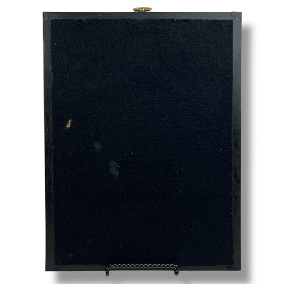 Vintage 1970s String Art Owl Wall Hanging Black Wood Plaque MCM Boho Decor - Picture 3 of 4